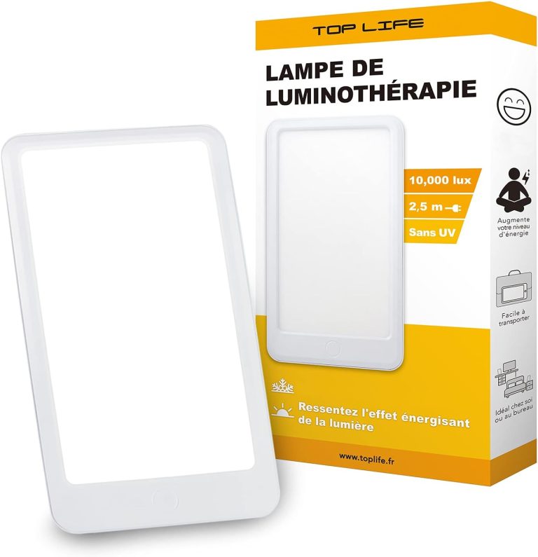 Lampes de thérapie lumineuse à spectre complet utilisées pour améliorer l’énergie au travail.