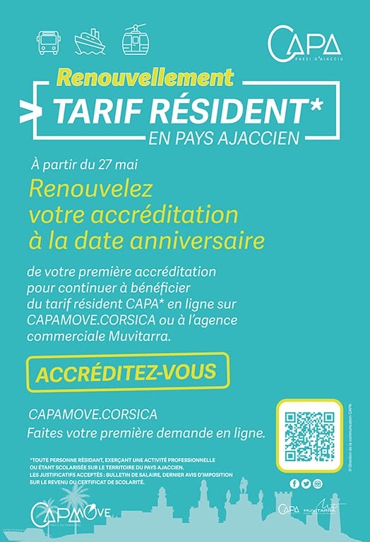 Tarif résident CAPA : rappel sur le renouvellement des demandes en cours.