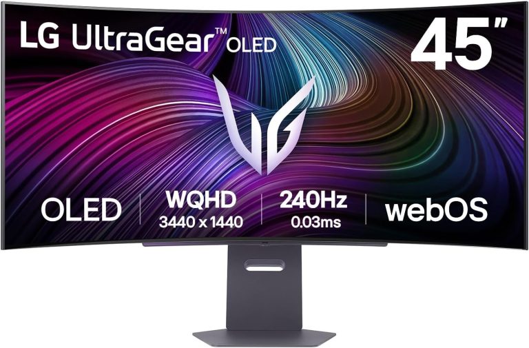 LG dévoile l’écran de jeu courbé 45″ UltraGear 45GX90SA-B avec panneau OLED et 240Hz.