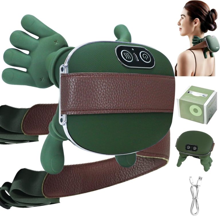Dispositif de massage 4D sans fil pour le cou et le dos avec chaleur, ajusté pour un confort ergonomique.
