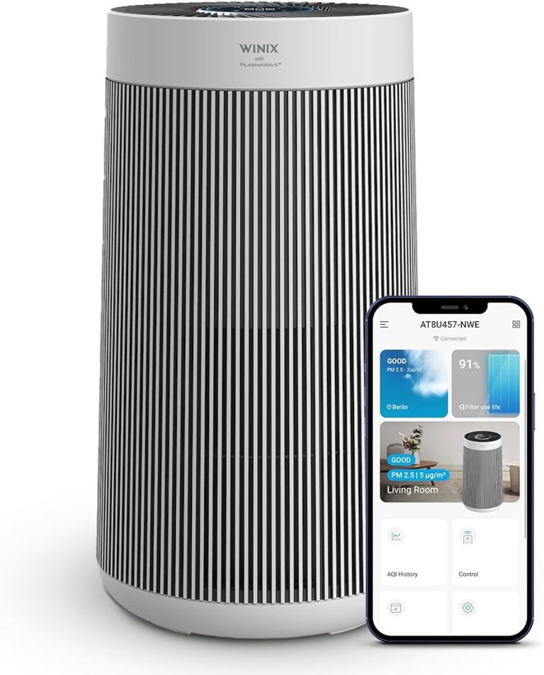 Winix T800 : purificateur d’air connecté éliminant 99,999 % des allergènes en intérieur.