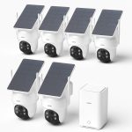 Kit de caméras de surveillance aOSU 3K sans abonnement, avec 6 caméras et stockage extensible.