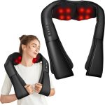 Brelley Massager : Soulagement musculaire avec un dispositif thermique en cuir PU pour le cou et le dos.