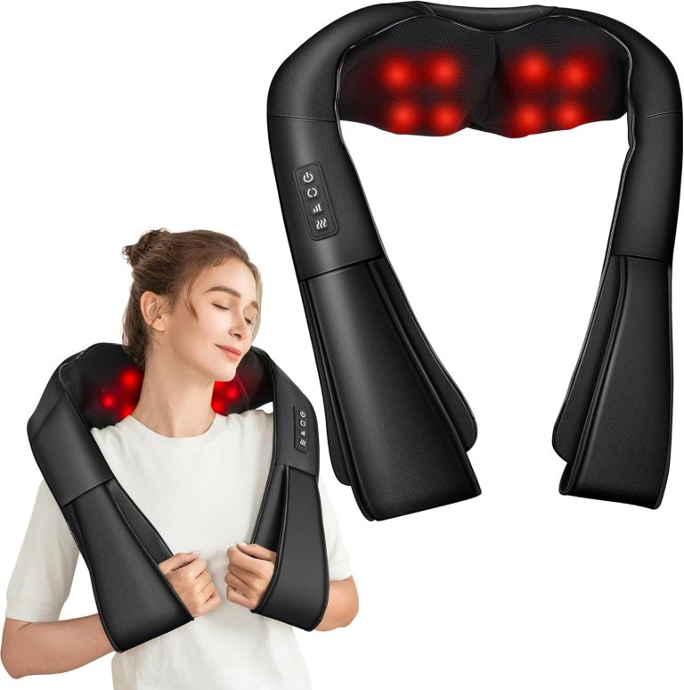 Brelley Massager : Soulagement musculaire avec un dispositif thermique en cuir PU pour le cou et le dos.