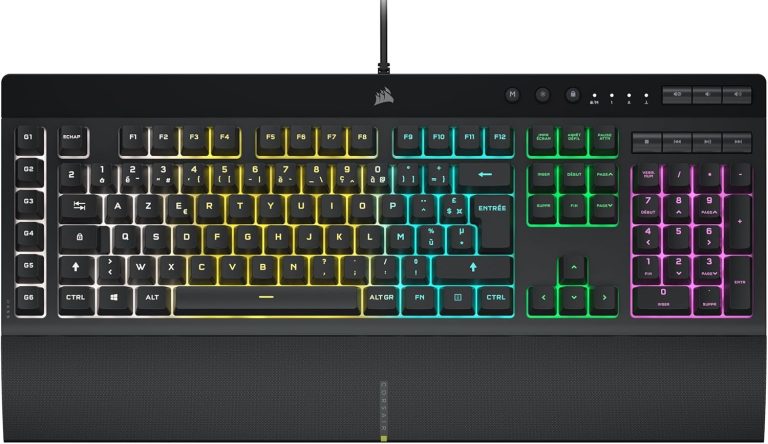 Corsair K55 RGB Pro : Clavier de jeu AZERTY, étanche et compatible iCUE.