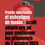 Israël adopte une loi pour condamner les prisonniers liés aux procès-spectacles.