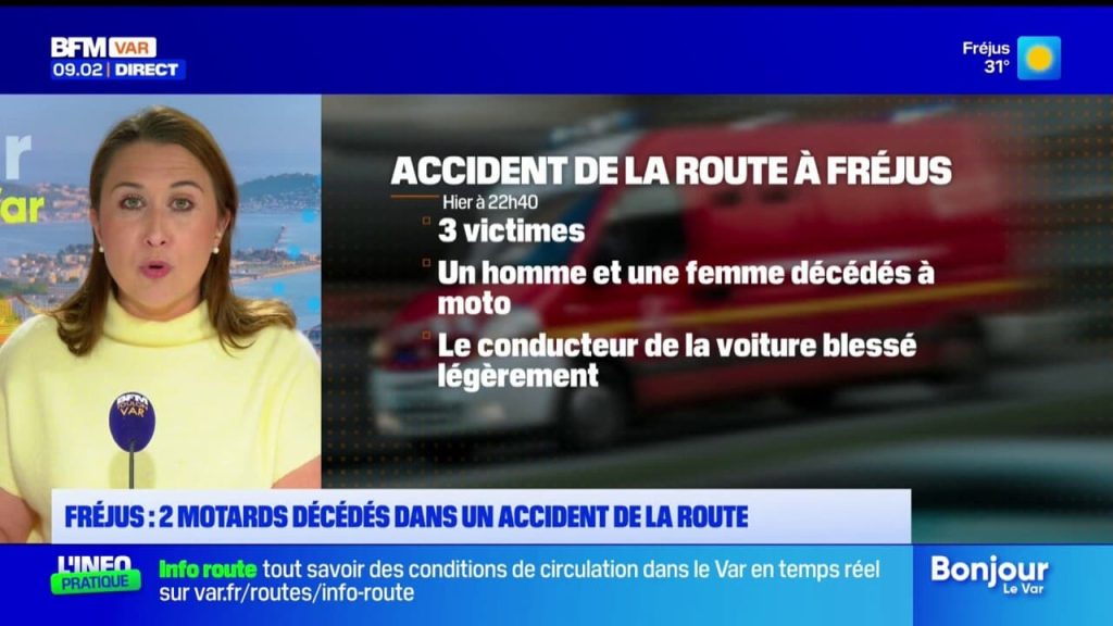 Fréjus : Deux motards perdent la vie dans un accident de la route.