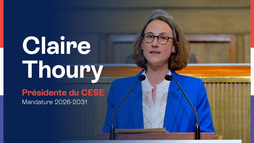 Claire Thoury élue Présidente du CESE, engage un nouveau mandat pour l’institution.