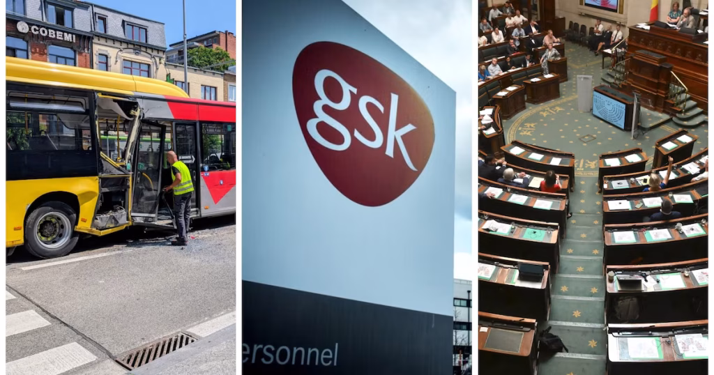 Collision de 3 bus LETEC, licenciements chez GSK et tensions à la Chambre sur la réforme des pensions.