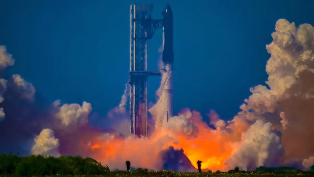 Essai de la fusée Starship de SpaceX réussit, marquant une avancée dans l’exploration spatiale.