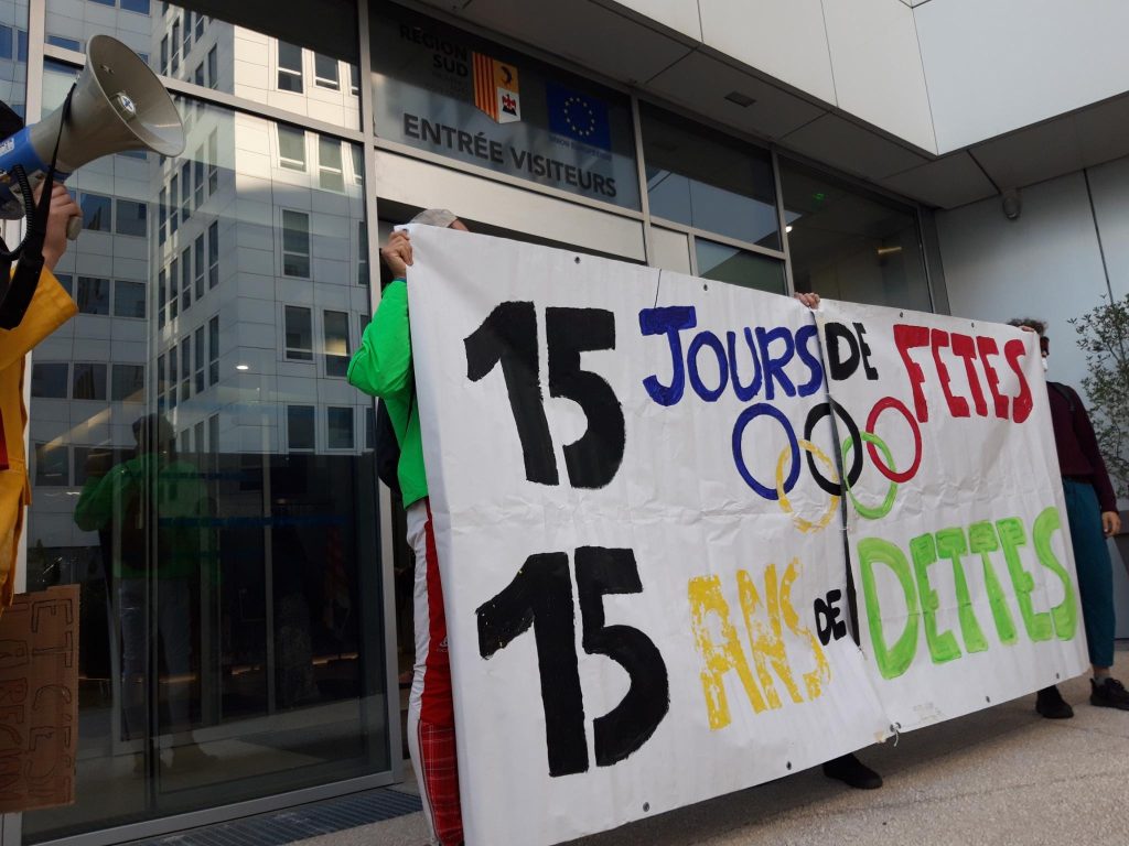 Intrusion devant les bureaux de la région Sud et de la Solideo contre les JO d’hiver 2030 à Marseille