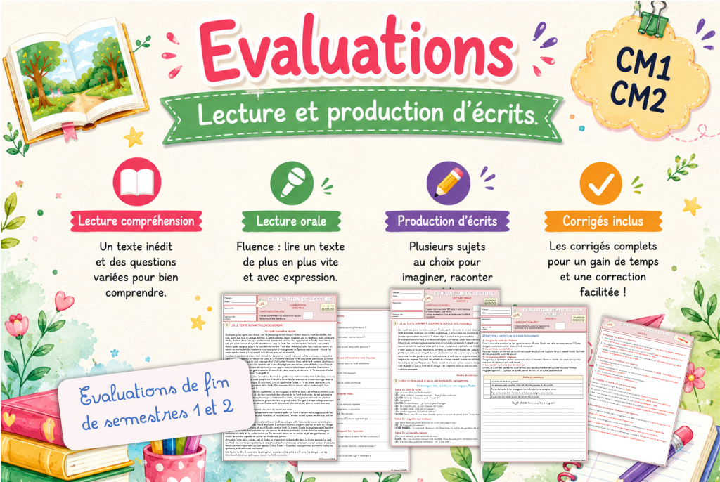 Évaluation des compétences en lecture et écriture des élèves de CM1 et CM2 en France.