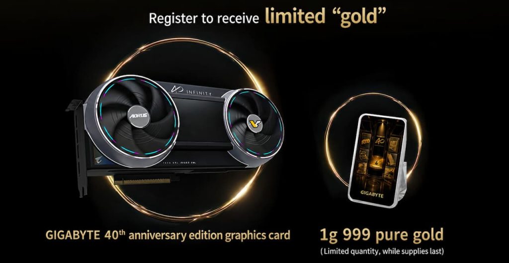Gigabyte propose une RTX 5090 Infinity avec 1 g d’or pur en bonus d’achat.