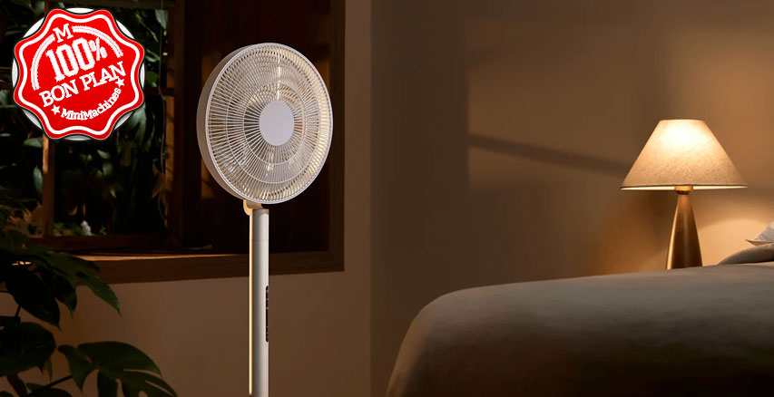 Xiaomi Mijia Smart Standing Fan Pro Slim disponible à 107,99 € en promotion.