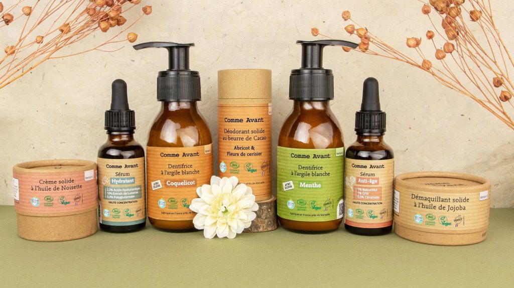 Choix croissant des consommateurs pour les cosmétiques bio Comme Avant en France.