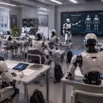 Des robots en Chine apprennent à l&rsquo;école pour améliorer leurs compétences éducatives.