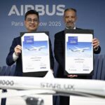 Airbus enregistre 240 signatures, dont 140 fermes, lors du Salon du Bourget.