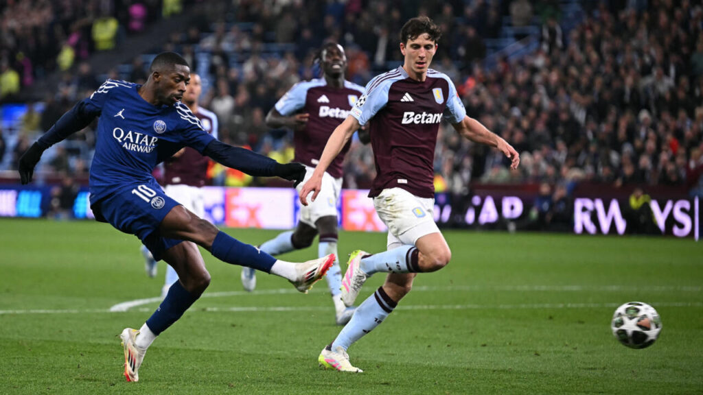 Aston Villa défie le PSG, mais Paris se qualifie pour les demi-finales de la compétition.