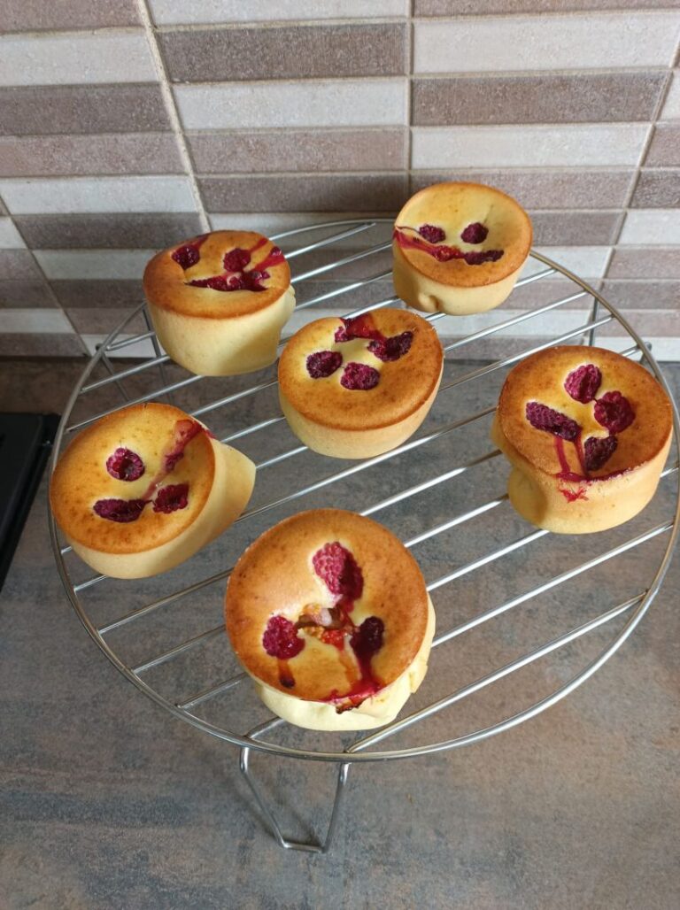 Recette de petits gâteaux aux framboises préparés avec un robot Ninja en cuisine