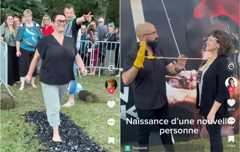 Des femmes marchent sur des braises : exploration des limites mentales en psychologie.
