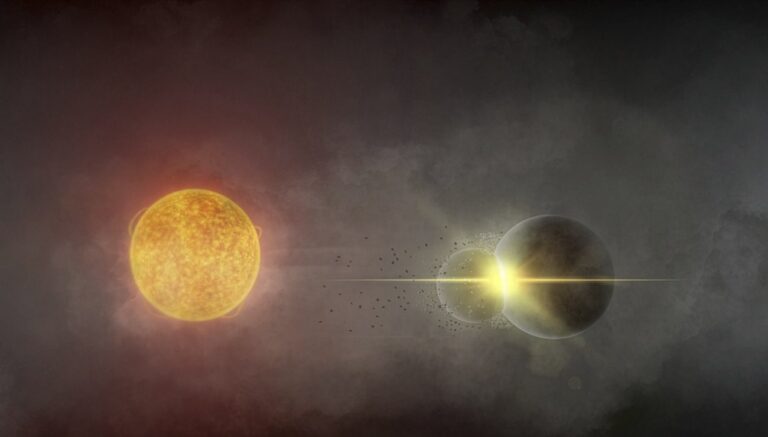 Collision planétaire détectée autour d’une étoile lointaine, selon des astronomes européens.