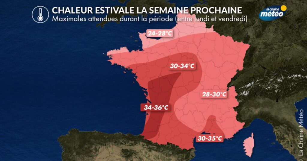 Vague de chaleur prévue en France la semaine prochaine, alertent les météorologues.