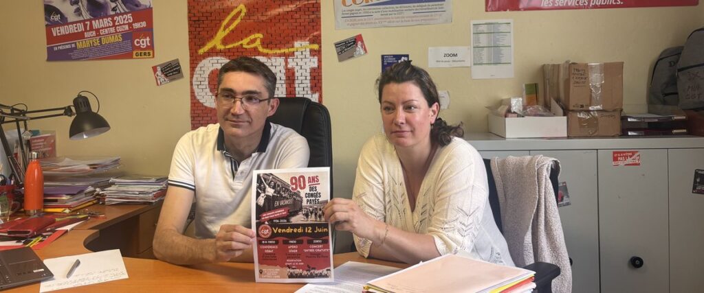 La CGT organise un apéro-concert à Auch pour célébrer les 90 ans des congés payés.