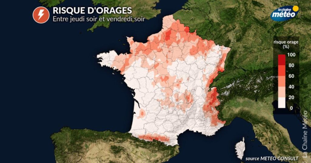 Risque d’orages localisés et violents en fin de semaine dans plusieurs régions.