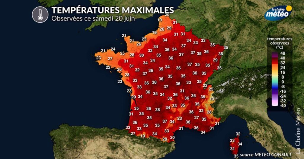 Canicule en Bourgogne : températures atteignant près de 40°C, orages prévus cet après-midi.