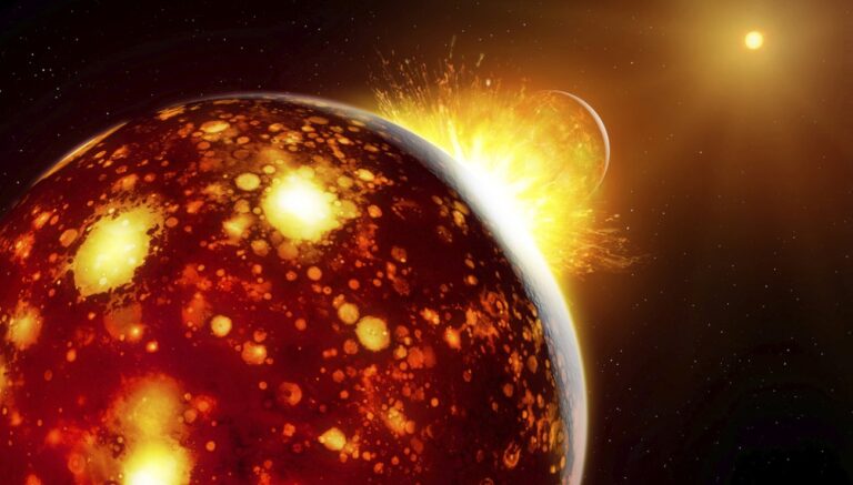 Théia, le corps céleste ayant percuté la Terre, révèle l’origine de la Lune.