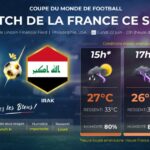 Conditions météo complexes pour le match France-Irak à Philadelphie ce soir.
