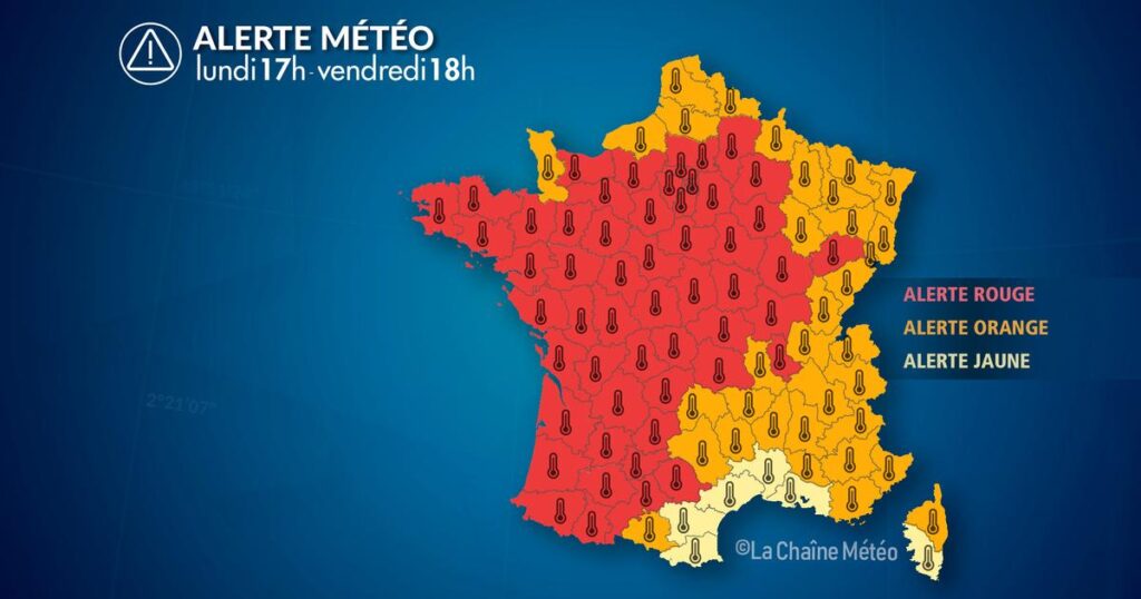 Alerte Météo : Canicule historique en France, températures atteignant 43°C.