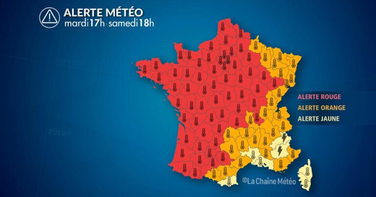 Alerte canicule : températures atteignant 44°C dans plusieurs régions françaises.