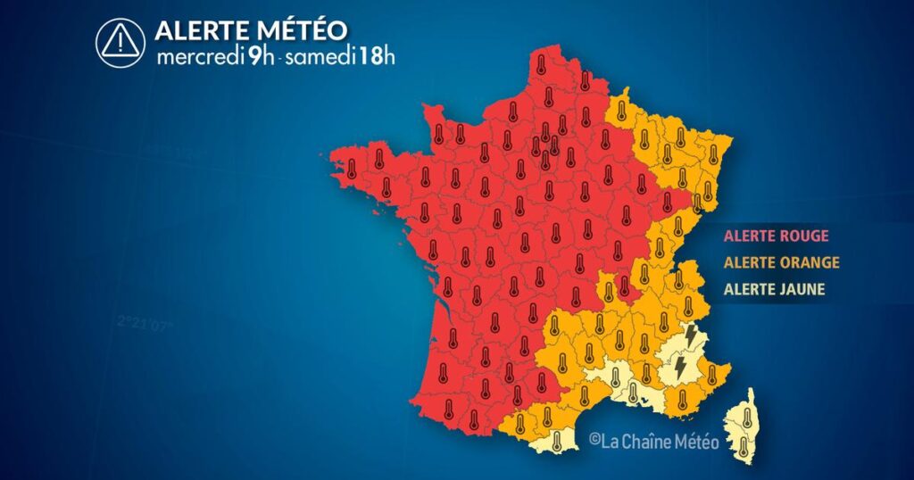 Alerte canicule : températures dépassant 44°C dans plusieurs régions.
