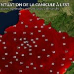 Canicule : renforcement à l&rsquo;est et atténuation à l&rsquo;ouest en France.
