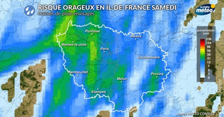 Violents orages prévus en Île-de-France samedi soir, alerte de Météo-France.
