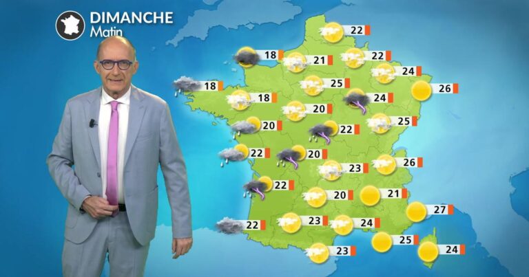 Canicule persistante à l’est, risques d’orages et de grêle dimanche 28 juin