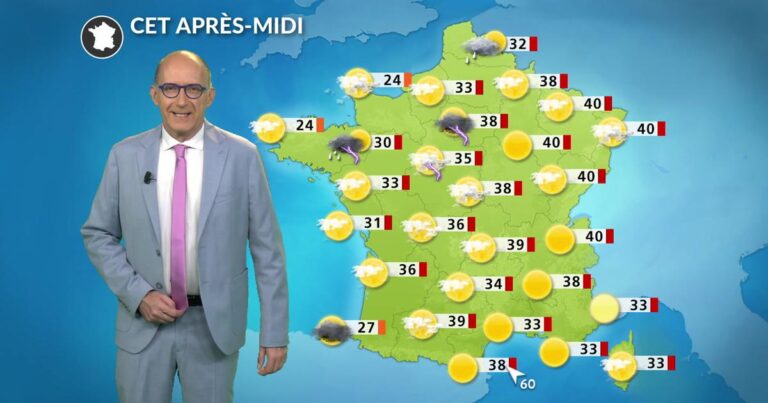 Canicule à l’est et vigilance orages violents cet après-midi et ce soir