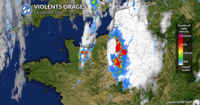 Violents orages de grêle au nord, vents atteignant 145 km/h à Blois