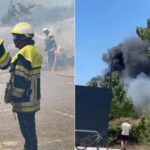 Incendie près d&rsquo;une zone commerciale d&rsquo;Aubagne, les pompiers mobilisés pour maîtriser le sinistre.