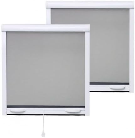 Volet-moustiquaire Eco : Deux rouleaux en aluminium de 145 cm x 130 cm pour une protection efficace contre les insectes.
