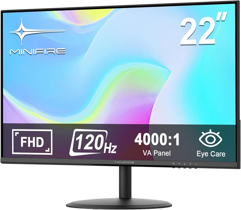 Minifire présente un écran PC 22 pouces FHD avec un taux de rafraîchissement de 120 Hz.