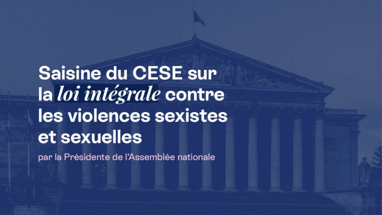 Loi contre les violences sexistes : le CESE examine la saisine de la Présidente de l’Assemblée nationale.