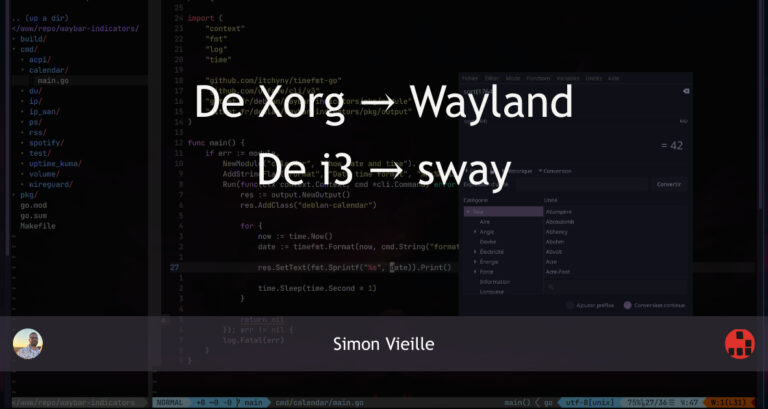 Transition de Xorg à Wayland et de i3 à Sway dans les environnements Linux.