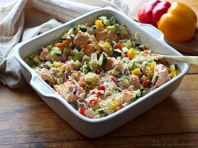 One pot rice aux légumes et saumon : une recette simple pour les familles françaises.