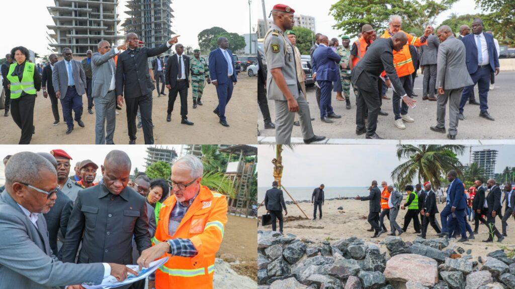 Oligui Nguema inspecte les chantiers en cours sur le front de mer à Libreville