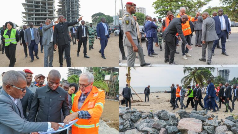 Oligui Nguema inspecte les chantiers en cours sur le front de mer à Libreville