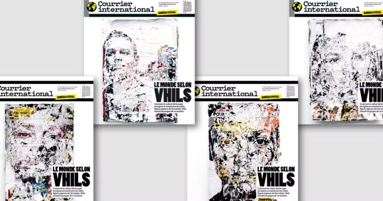 Vhils, artiste invité par Courrier international, dévoile les coulisses d’un numéro spécial.