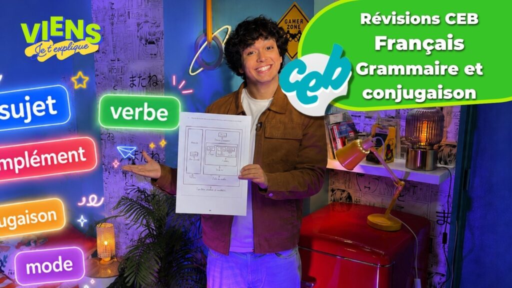 Révision de la conjugaison pour le CEB : analyse de cinq modes verbaux dans un podcast éducatif.