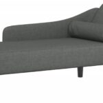 Sun lounger with dark grey fabric cushions now available in outdoor furniture sector